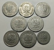 1 zł 1968, 1 zł 1957 i inne - zestaw 8 monet