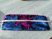 Piórnik z cekinami niebiesko różowymi matowymi