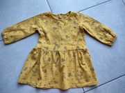 Sukienka dziewczęca z długim rękawem żółta smyk 80