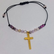 Bransoletka ręcznie robiona z krzyżem 
