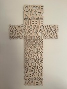 Duży, Piękny Krzyż 3D na ścianę z modlitwą Ojcze Nasz