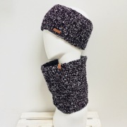 Szeroka opaska komin komplet rękodzieło