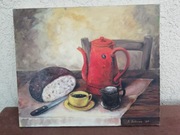 Obraz na płótnie sygnowany martwa natura 