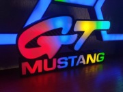 Podświetlany led napis GT Mustang RGB LED | Dekoracja 3D | Lampka