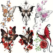 Tatuaż Magic Tattoo tymczasowe motyl kolor XL sesja zdjęciowa basen