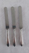trzy srebrne noże vintage
