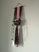 Walentynki kwietnik makramowy różowo-burgundowy