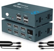 Przełącznik KVM Steetek 2 Porty, 2 Monitory, 4K@30Hz, HDMI, USB 2.0