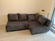 Narożnik sztruksowy szary, prawy