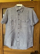 Koszula męska, z krótkim rękawem 55% len, Dressmann S