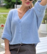 Włoski sweterek z moherem wełną oversize 