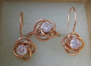 Złoty PIERŚCIONEK i KOLCZYKi próba 583,waga 7g, Stan IDEALNY, DO 17 GRUDNIA