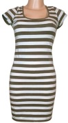 Sukienka na lato w paski z krótkim rękawem Amisu - New Yorker, S (36)