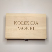 DREWNIANE PUDEŁKO NA MONETY (na 50 monet)