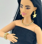 Zestaw biżuterii dla lalek Barbie gwiazdy złote