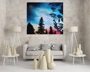 Obrazy ręcznie malowane na płótnie 60x60 niebo