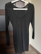 H&m czarna brokatowa sukienka sylwester xs błysk