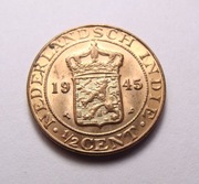 Indie Holenderskie 1/2 cent 1945 PIĘKNA!
