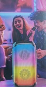 NOWY głośnik+mikrofon+pilot karaoke 25W multicolor LED light microSD