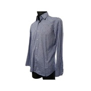 KOSZULA MĘSKA MASSIMO DUTTI NIEBIESKA GROSZKI DŁUGI RĘKAW ROZMIAR M