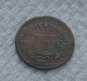Niemcy Bawaria Król Maksymilian II Wittelsbach 1 pfennig fenig 1853 KM# 797