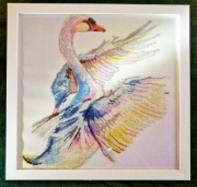 Łabędź-obraz-malowanie diamentami3D