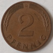 Monety 2 fenigi 1983D, 1989G RFN