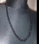 elegancki naszyjnik, czarne perły, szlifowane szkło, 64cm, Jablonex 