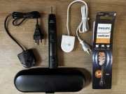 Szczoteczka soniczna Philips 7300 czarna + 2x NOWE końcówki A3 All-in-One 
