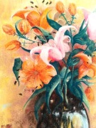 Świetny obraz kwiaty pastel, vintage, klasyczny