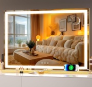 Lustro LED 70x50 złote dotykowe ściemniane makijaż