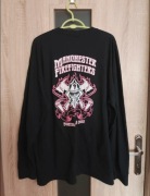 138 Czarna bluzka na długi z różowym nadrukiem rozmiar XL/XXL