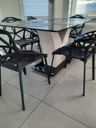 Stół szklany nowoczesny biały czarny glamour