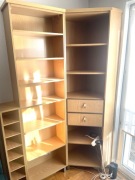 Zestaw Regał narożny z 2 szufladami regał z dużą ilością półek 