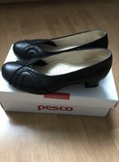 Czółenka damskie skórzane firmy PESCO czarne rozm 38