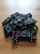 Domino z żywicy handmade zatopione kwiaty