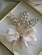 Kokówki ślubne, szpilki do włosów, złote