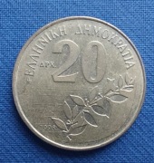 Moneta Grecja 20 drachm 1998