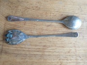 Stary posrebrzany komplet do sałatek w stylu vintage 