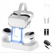 Stacja ładowania NexiGo do Oculus Quest 2, z LED, bateriami, biała