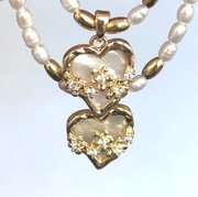 Bransoletka i Naszyjnik Mini perełki Masa Perłowa Złocenie 18K