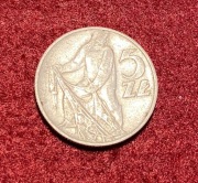 Polska moneta 5ZL Rybak 1974 dobry stan 