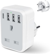 Adapter wtyczki podróżny europejskiej, UK do UE USB-C
