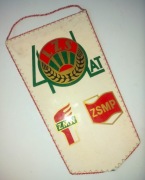 Proporczyk 40 lat LZS ZMW ZSMP Olimpiada Wiedzy Kraków herb 1986