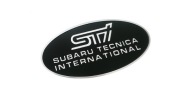 Naklejka Znaczek czarny SUBARU STI Emblemat logo 85mm x 43mm metal chrom