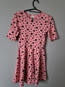 Różowa sukienka w gwiazdki 146/152 c&A