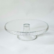 Szklana Patera Tortownica na nodze 28cm