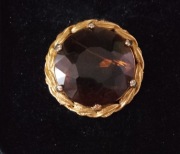 Vintage Alucraft Duża Broszka 4,5 cm imitacja kwarcu dymnego  lata 60te 