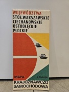 Stara mapa krajoznawczo sam. woj. Warszawskie Ciechanowskie Ostrołęckie  