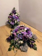 Stroik na grób, kompozycja na cmentarz, wiązanka z wazonem , zestaw.M21K